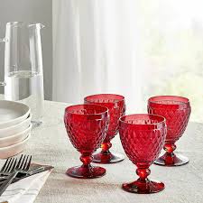 BOSTON RED SET 4 CALICI DA VINO ROSSO COLORE ROSSO