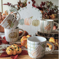 BRANDANI - TAGLIERE IN STONEWARE DECORO ZUCCA