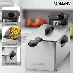 Bomann - Friggitrice Elettrica Acciaio Inox Con Un Solo Cestello