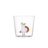 Image of Ichendorf - Bicchiere Acqua Tumbler Gatto Coda Ambra LINEA TABBY CAT