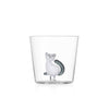 Image of Ichendorf - Bicchiere Acqua Tumbler Gatto Coda Grigia LINEA TABBY CAT