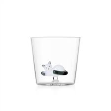 Ichendorf - Bicchiere Acqua Tumbler Gatto Sdraiato Coda Grigia LINEA TABBY CAT