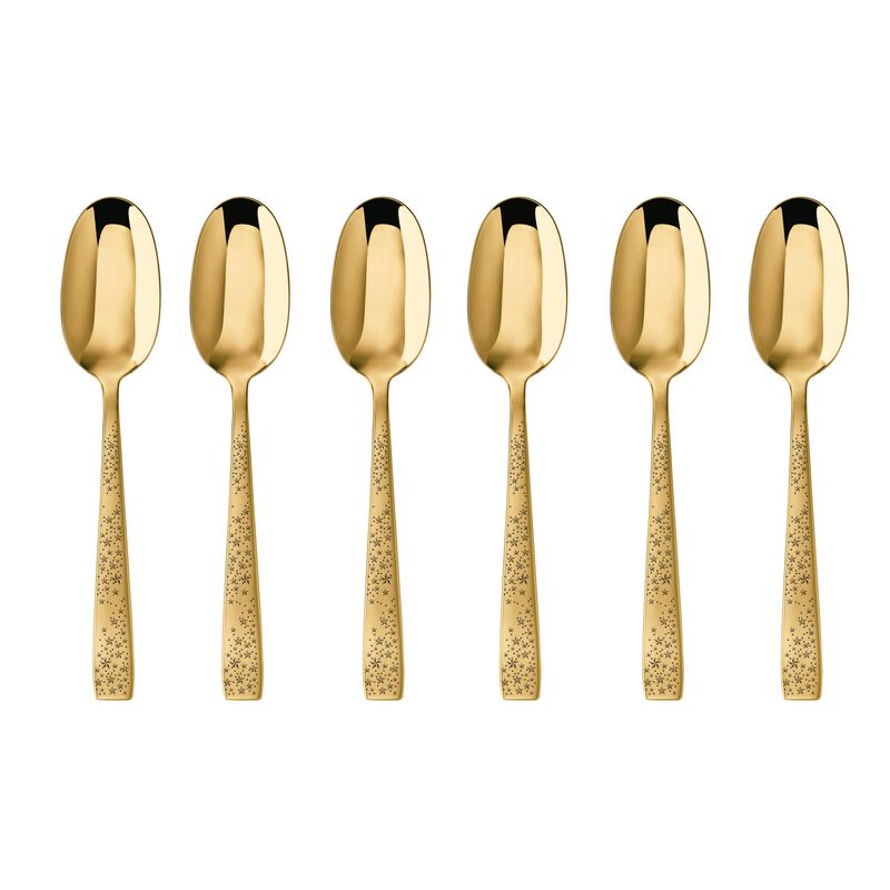 SAMBONET - COMETA GOLD Edizione LIMITATA Servizio 6 Cucchiaini Moka Natale Acciaio Inox