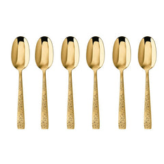 SAMBONET - COMETA GOLD Edizione LIMITATA Servizio 6 Cucchiaini Moka Natale Acciaio Inox