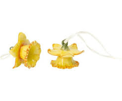 Villeroy & Boch - MINI FLOWER BELLS Set 2 ciondoli in porcellana Narcisi